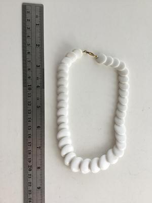 Triffari marked white disc type collar vintage necklace