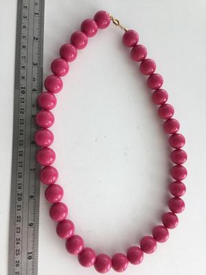 Hot pink beaded statement necklace