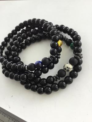 Beautiful black set of beaded bracelets