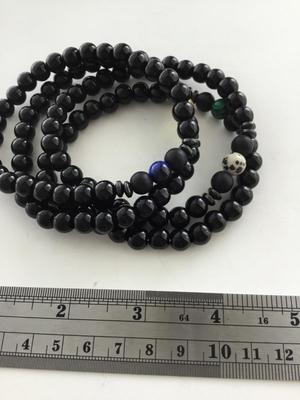 Beautiful black set of beaded bracelets