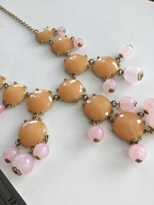 Beautiful orange light pink statement necklace