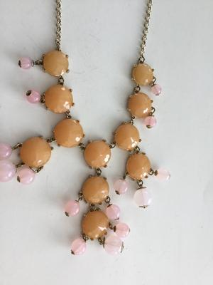 Beautiful orange light pink statement necklace