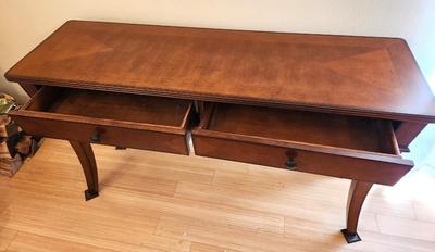 Lot #100 Contemporary Side Foyer Sofa Table - 2 drawers