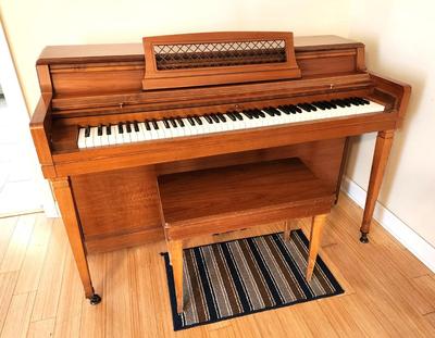 Lot #102 Vintage Studio Piano - Wurlitzer - with stool - good condition