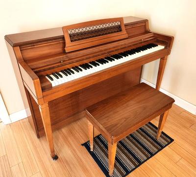 Lot #102 Vintage Studio Piano - Wurlitzer - with stool - good condition