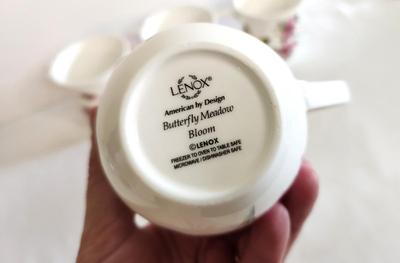 Lot #107 Lot of 4 Leniox Butterfly Garden Coffee Cups