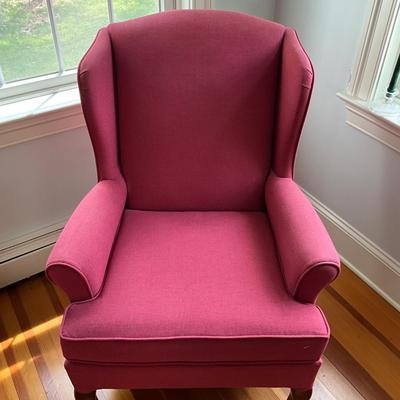 UBC658 Vintage Crimson Upholstered Wingback Chair