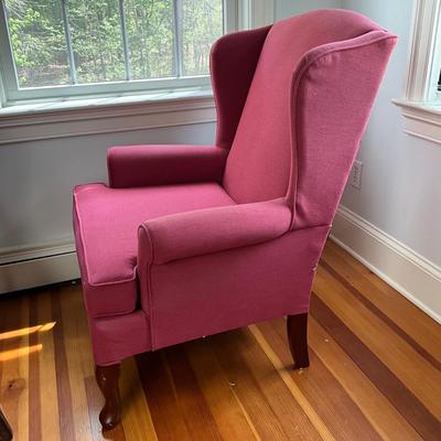 UBC658 Vintage Crimson Upholstered Wingback Chair