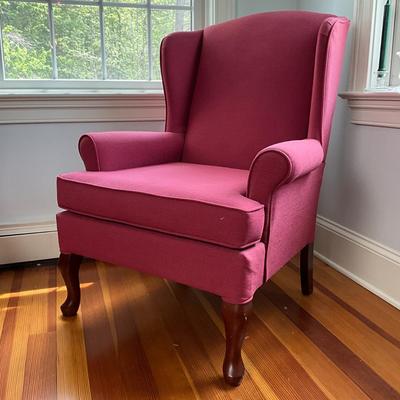 UBC658 Vintage Crimson Upholstered Wingback Chair