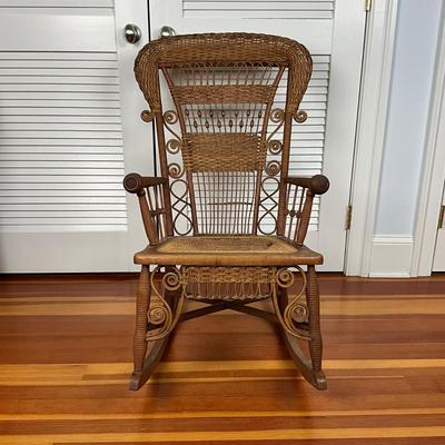 UBC659 Antique Victorian Cane Seat Rocker