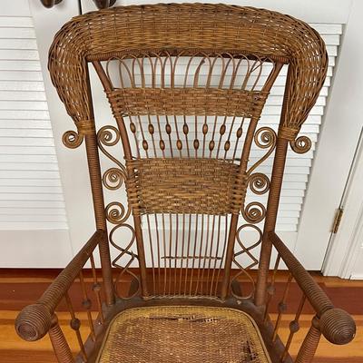 UBC659 Antique Victorian Cane Seat Rocker