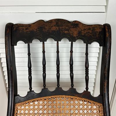 UBC670 Antique Victorian Caneback Scroll Arm Rocking Chair