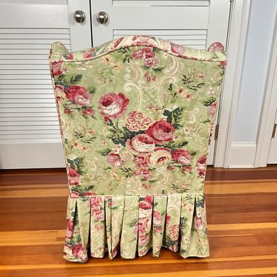UBC672 Green Floral Upholstered Arm Chair
