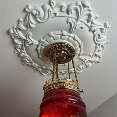 UBC675 Antique Cranberry Glass Chandelier
