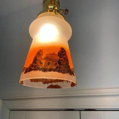 UH676 Antique Four Globe Hanging Chandelier