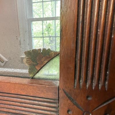 UH679 Antique Victorian Eastlake Marble Top Dresser with Mirror