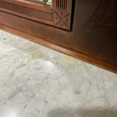 UH679 Antique Victorian Eastlake Marble Top Dresser with Mirror