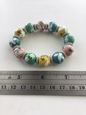 Vintage hand painted stretchy bracelet