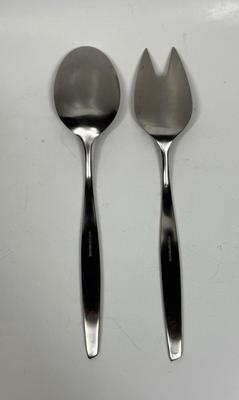 Vintage Mid Century Modern Gustav Stainless Steel Anita Serving Spoon and Fork