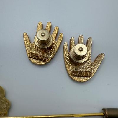 Unique Collection of Gold & Silver Brooches, Earrings, & Bracelets (ST-HS)