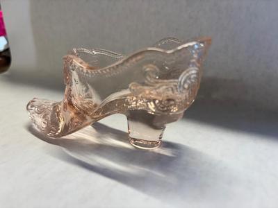 Pink glass slipper/shoe