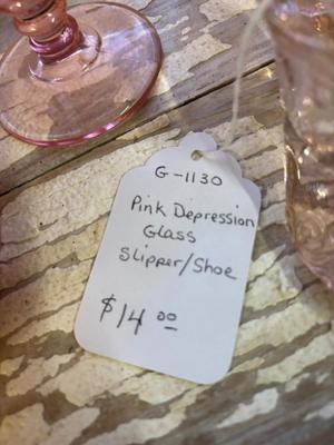 Pink glass slipper/shoe