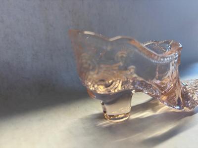 Pink glass slipper/shoe