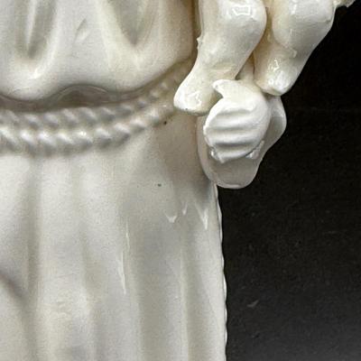Ceramic Statue St. Anthony Holding Infant Jesus Figurine 10" tall