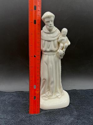 Ceramic Statue St. Anthony Holding Infant Jesus Figurine 10" tall