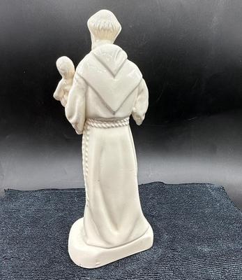 Ceramic Statue St. Anthony Holding Infant Jesus Figurine 10" tall