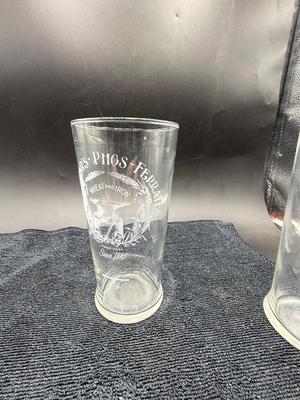 Vintage Lot of 7 Dr. Pepper Soda Phos-Ferrates Wheat and Iron Glasses & Pitcher