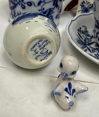 Blue and White Ceramic Ware Lot: Blue Danube, Delft, Silk Road, and More