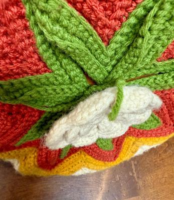 Vintage Handmade Crocheted Pillows - 70's Colors