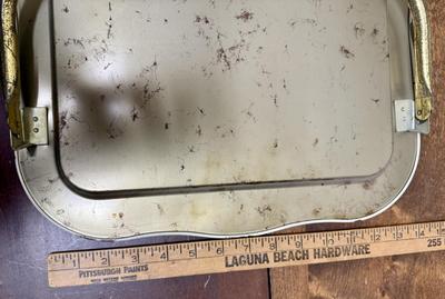 Vintage MCM TV Lap Bed Tray Metal Folding Legs