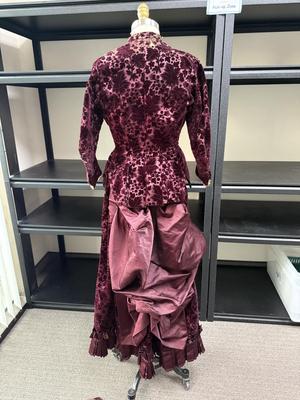 Antique Victorian Afternoon or Day Dress - Burgundy 2 piece outfit - late 1800's or early 1900's