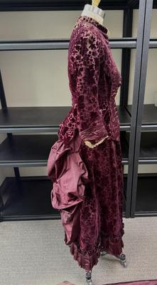 Antique Victorian Afternoon or Day Dress - Burgundy 2 piece outfit - late 1800's or early 1900's