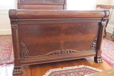 Antique Victorian Carved Double Bed Frame