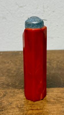 Vintage 1950's Pin Master-style Marbled Red Bakelite Magnetic Bobby Pin Holder or Puller