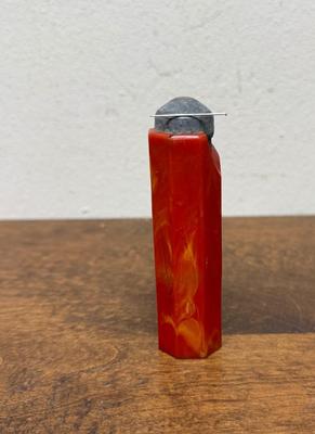 Vintage 1950's Pin Master-style Marbled Red Bakelite Magnetic Bobby Pin Holder or Puller