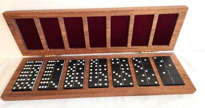 Lot #111 Vintage Double Six Domino Set in Box - ALUMINUM Tiles