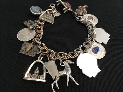 Vintage Charm Bracelet Has Several Sterling charms