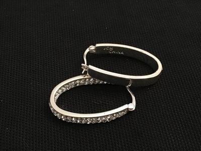 JCM Rhinestone Hoop Earrings