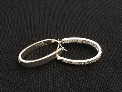 JCM Rhinestone Hoop Earrings