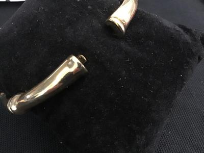 Oval Gold Tone Bamboo Style Bangle