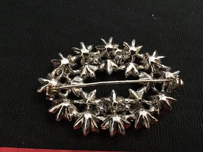 Beautiful A/B and Rhinestone Brooch large