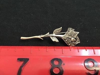 Sterling Silver Marcasite Vintage Brooch