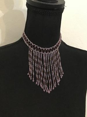 Purple Tones Glass Bead Collar Necklace
