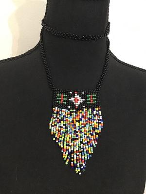 Native Beaded Style Necklace Glass Beads