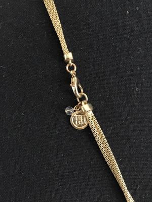 Gold a mesh Double Strand Pendant Fashion Necklace