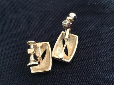 Beautiful Enamel and Gold Tone Earrings